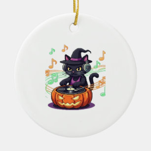 Dj Katze Halloween Oversized T-Shirt Keramik Ornament