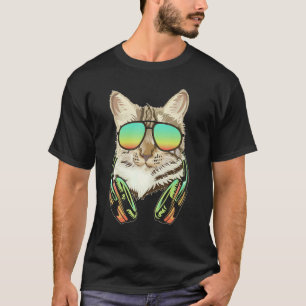 Dj-Katze-Kopfhörer-Kätzchen-Musikproduzent T-Shirt