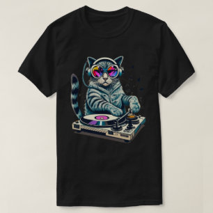 DJ-Katze Mischpult  T-Shirt