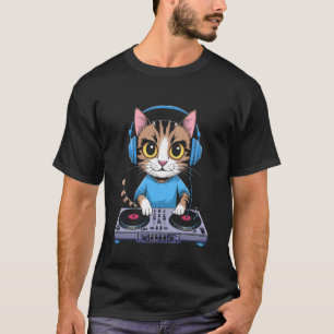 DJ Katze Regenbogen House Music Kitty T-Shirt
