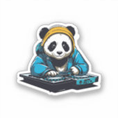 DJ Kawaii Panda Aufkleber (Vorderseite)