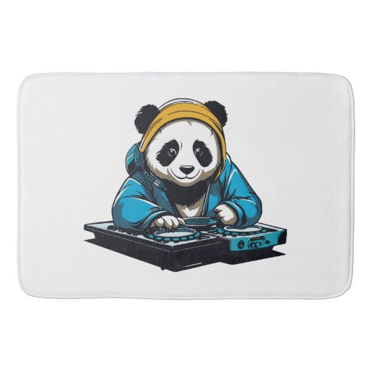 DJ Kawaii Panda Badematte (Vorderseite)