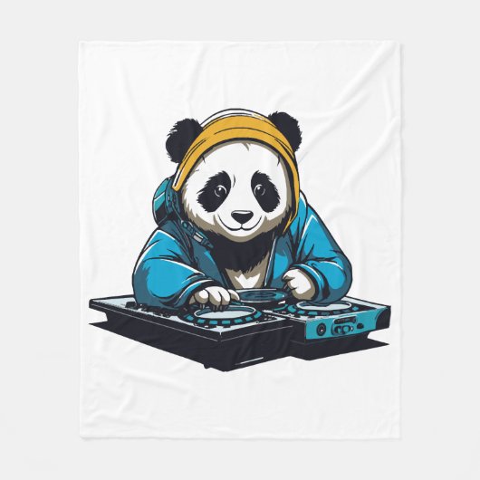 DJ Kawaii Panda Fleecedecke (Vorderseite)