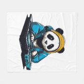 DJ Kawaii Panda Fleecedecke (Vorderseite (Horizontal))