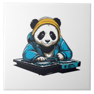 DJ Kawaii Panda Fliese