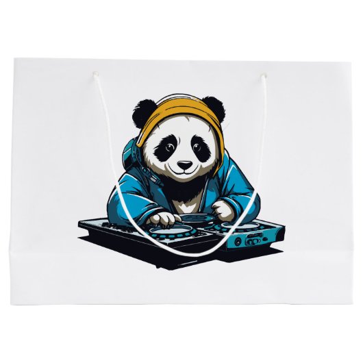 DJ Kawaii Panda Große Geschenktüte (Rückseite)