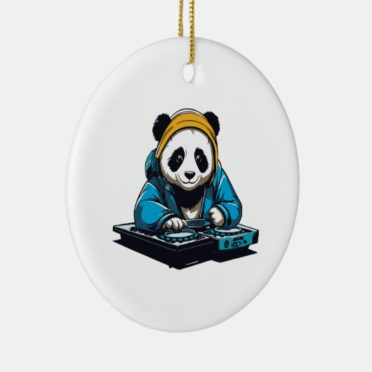 DJ Kawaii Panda Keramik Ornament (Rechts)