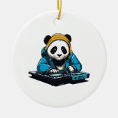 DJ Kawaii Panda Keramik Ornament (Vorne)
