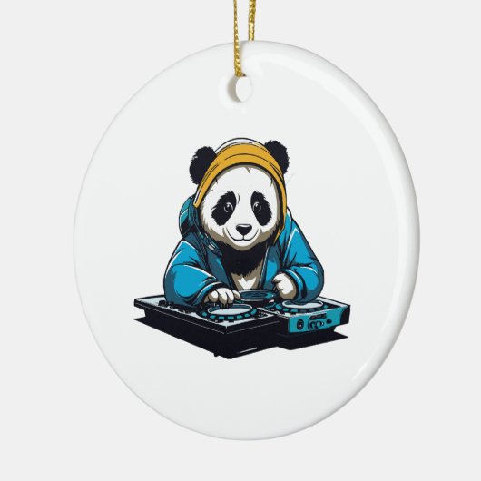 DJ Kawaii Panda Keramik Ornament (Links)