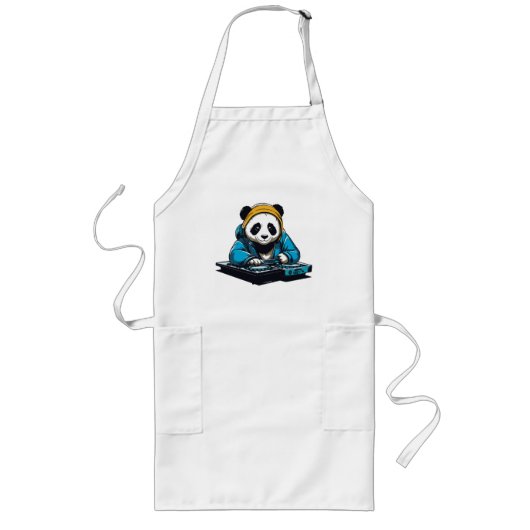 DJ Kawaii Panda Lange Schürze (Vorne)