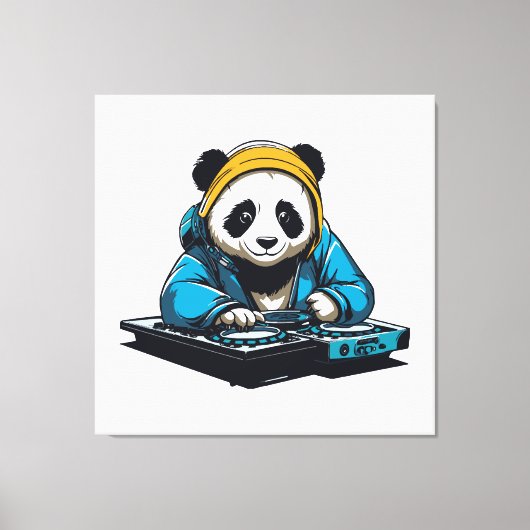 DJ Kawaii Panda Leinwanddruck (Vorderseite)
