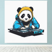 DJ Kawaii Panda Leinwanddruck (Insitu (Holzboden))