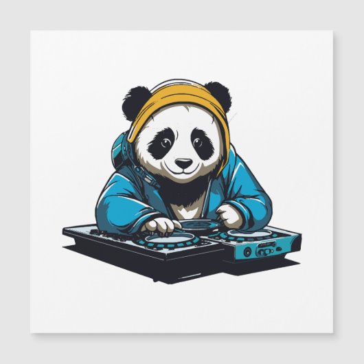 DJ Kawaii Panda Magnetkarte (Vorderseite)