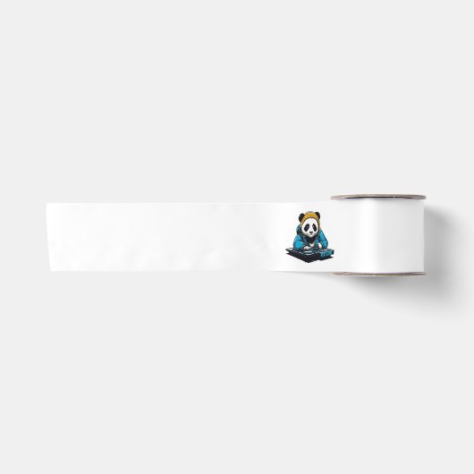 DJ Kawaii Panda Satinband (Vorderseite)