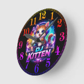 DJ KITTEN 2 RUNDE WANDUHR (Winkel)