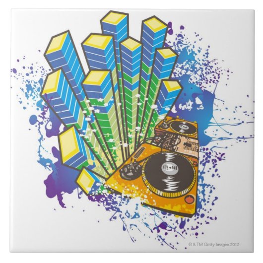 DJ-Kontrollen-Platte Fliese (Vorderseite)