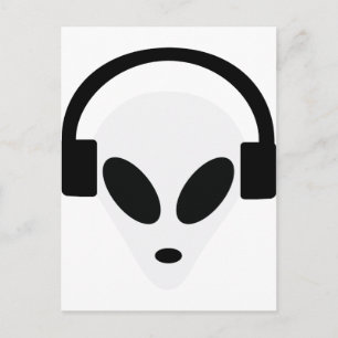 dj Kopfhörer Alien Bereich 51 Postkarte
