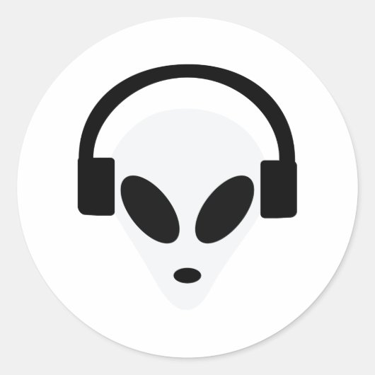 dj Kopfhörer Alien Bereich 51 Runder Aufkleber (Vorderseite)