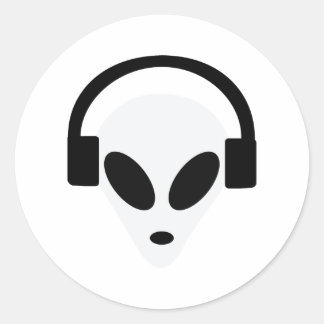 dj Kopfhörer Alien Bereich 51 Runder Aufkleber