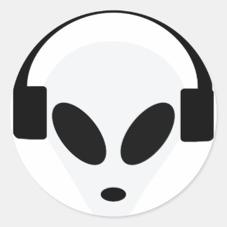 dj Kopfhörer Alien Bereich 51 Runder Aufkleber