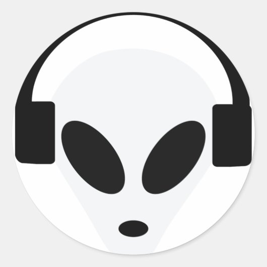 dj Kopfhörer Alien Bereich 51 Runder Aufkleber (Vorderseite)