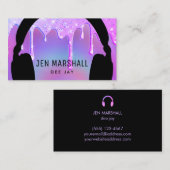 DJ-Kopfhörer auf Glitzer-Tropfen Visitenkarte (Vorne/Hinten)