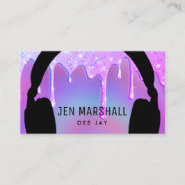 DJ-Kopfhörer auf Glitzer-Tropfen Visitenkarte