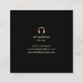 DJ-Kopfhörer auf holografischem Hintergrund für Im Quadratische Visitenkarte (Rückseite)