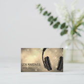 DJ-Kopfhörer auf Imitaten Glitzer Visitenkarte (Stehend Vorderseite)