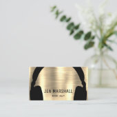 DJ-Kopfhörer auf Imitaten Goldfolieneffekt Visitenkarte (Stehend Vorderseite)