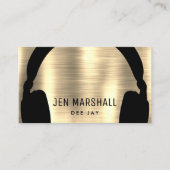 DJ-Kopfhörer auf Imitaten Goldfolieneffekt Visitenkarte (Vorderseite)