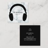 DJ-Kopfhörer aus Marmor Quadratische Visitenkarte (Vorne/Hinten)