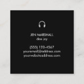 DJ-Kopfhörer aus Marmor Quadratische Visitenkarte (Rückseite)