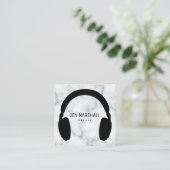 DJ-Kopfhörer aus Marmor Quadratische Visitenkarte (Stehend Vorderseite)