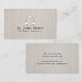 DJ Kopfhörer Dez Jay Elegant Linen Visitenkarte (Vorne/Hinten)