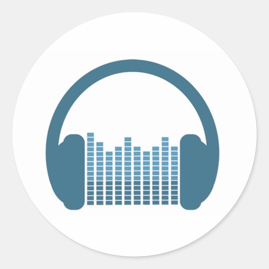 DJ-Kopfhörer, DJ-Logo Runder Aufkleber (Vorderseite)