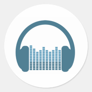 DJ-Kopfhörer, DJ-Logo Runder Aufkleber