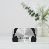 DJ-Kopfhörer für Imitate mit metallischem Effekt Visitenkarte (Stehend Vorderseite)