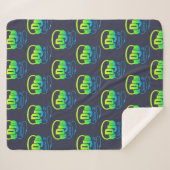 DJ-Kopfhörer individuelle Name Blau-grüne Musik Li Sherpadecke (Vorderseite (Horizontal))