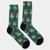 DJ Kopfhörer individuelle Name Blue Green Music Li Socken (Rechts)