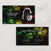 DJ-Kopfhörer mit bunten Licht-Visitenkarten Visitenkarte (Vorne/Hinten)