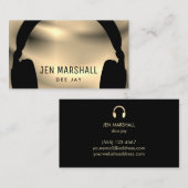 DJ-Kopfhörer mit Goldeffekt Visitenkarte (Vorne/Hinten)