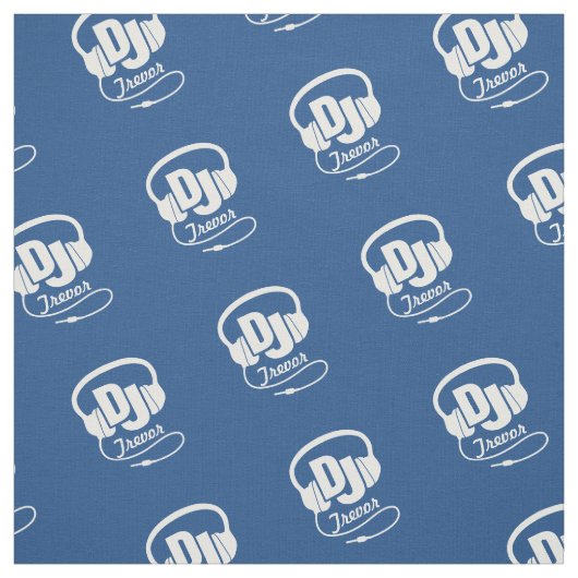 DJ Kopfhörer personalisierter Name blauer Stoff (Muster)