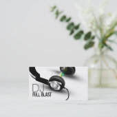 DJ-Kopfhörer-Visitenkarte Visitenkarte (Stehend Vorderseite)