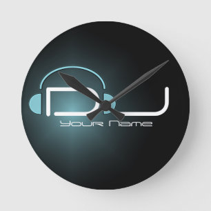 DJ-Kopfhörer-Wanduhr Runde Wanduhr