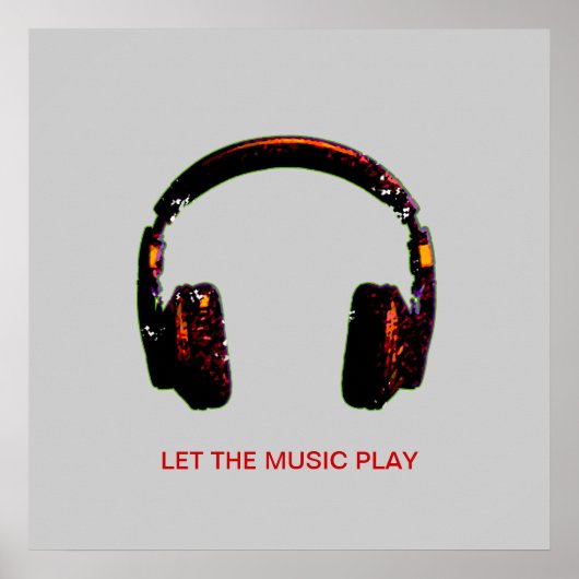dj Kopfhörermusik für Wände Poster (Vorne)