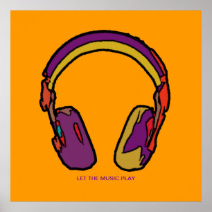 dj-Kopfhörerwandkunst Poster