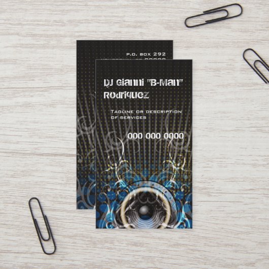 DJ Lautsprecher Rays Business Card Visitenkarte (Vorderseite/Rückseite Beispiel)