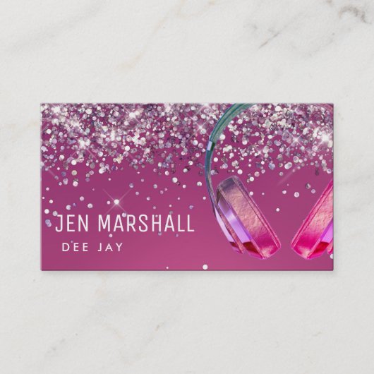 DJ lila Kopfhörer Visitenkarte (Vorderseite)
