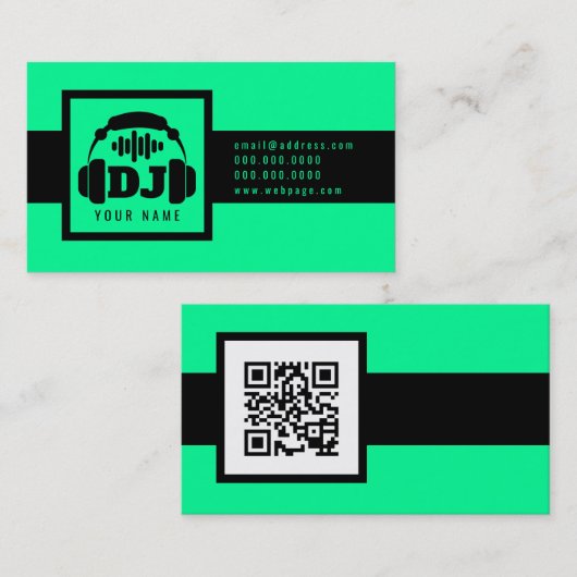 DJ Logo Kopfhörer Equalizer Visitenkarte (Vorne/Hinten)